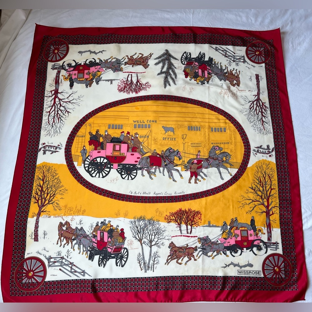 Vtg The Mouth & Bull Regents circus Ledoux Square Scarf by MISSROSE